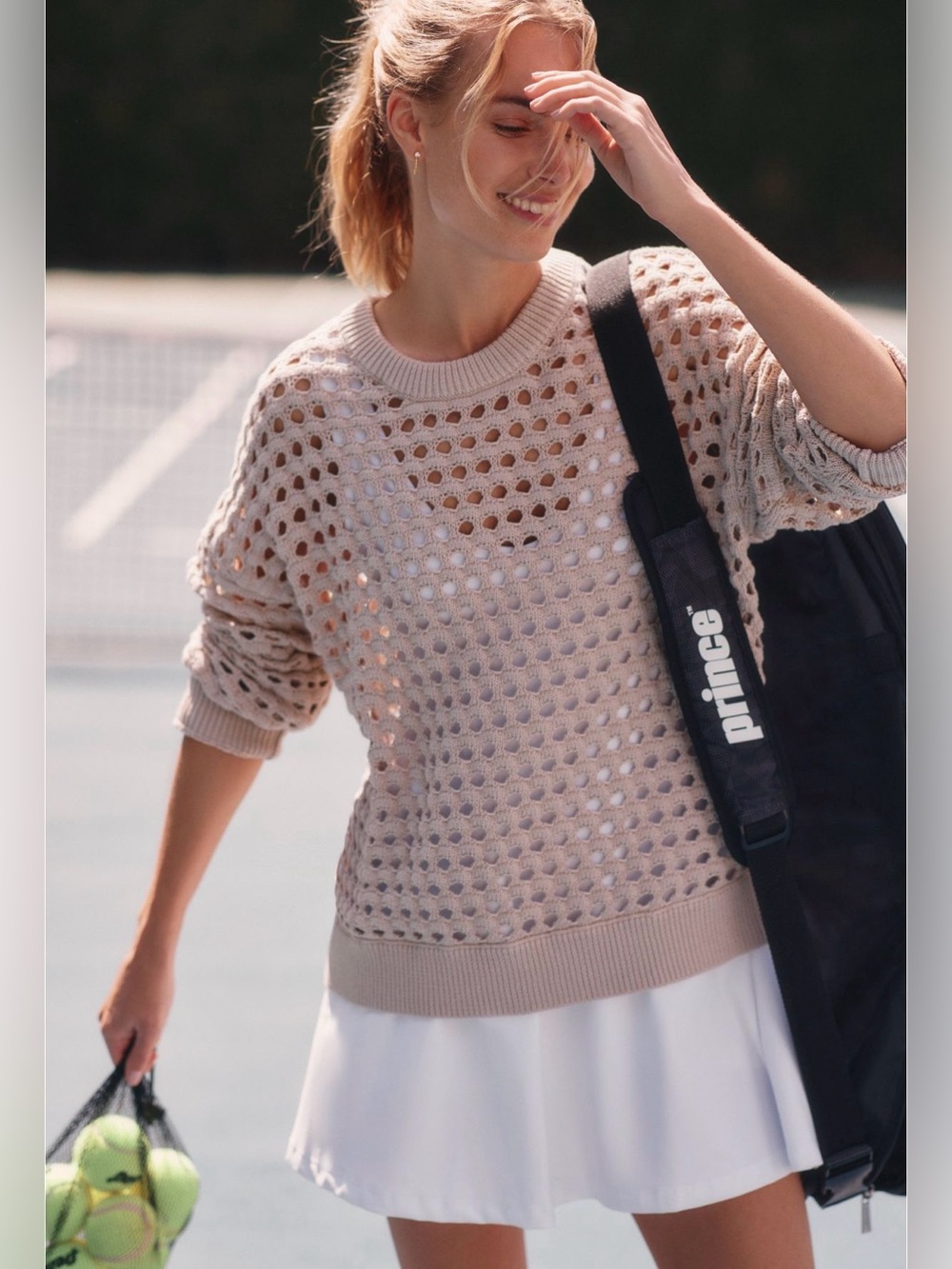 Varley Harshaw Open-Knit Crew Sweater Peyote XS